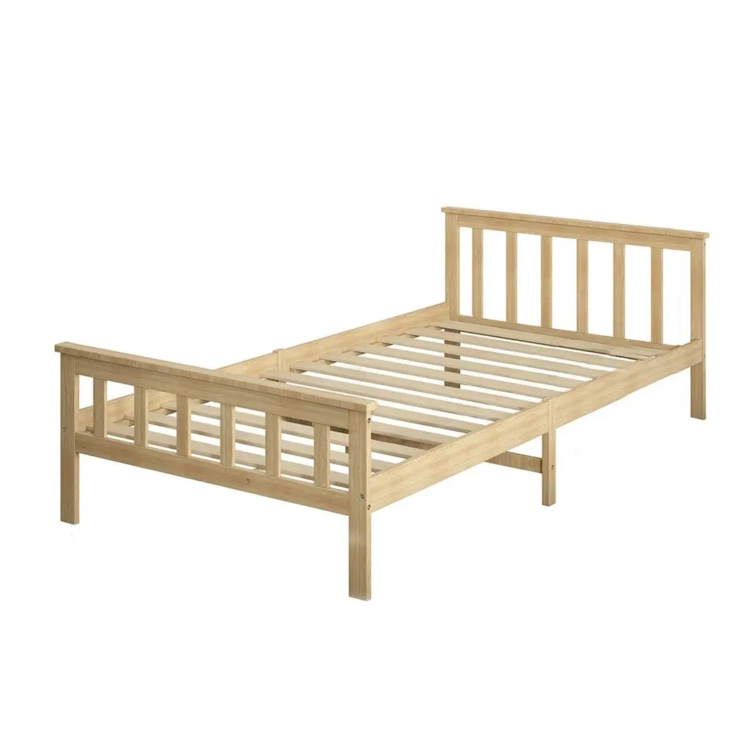 Levede Wooden King Single Bed Frame Mattress Base Solid Pine Wood Natural