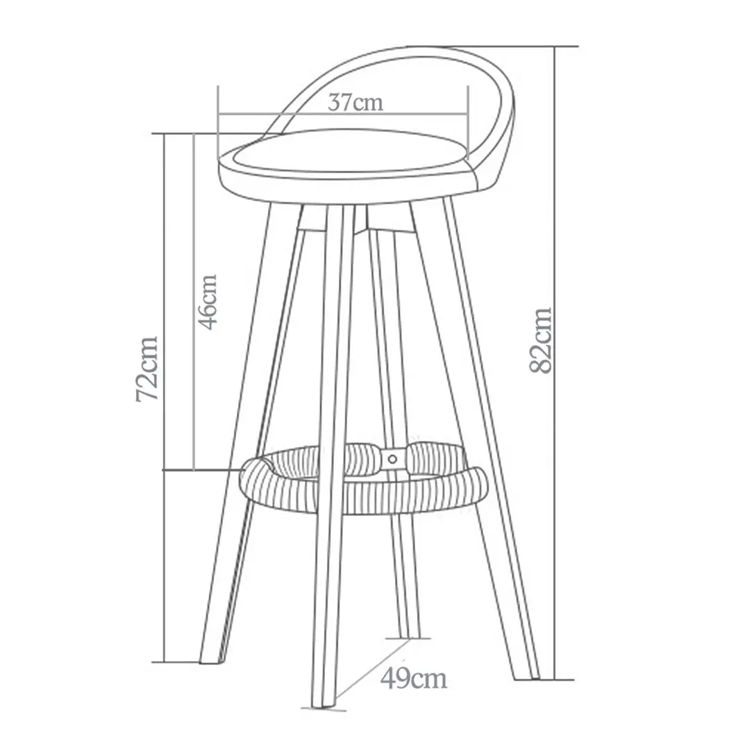 Levede 2x Bar Stools Chairs Swivel Barstools Kitchen Wooden PU Leather Stool