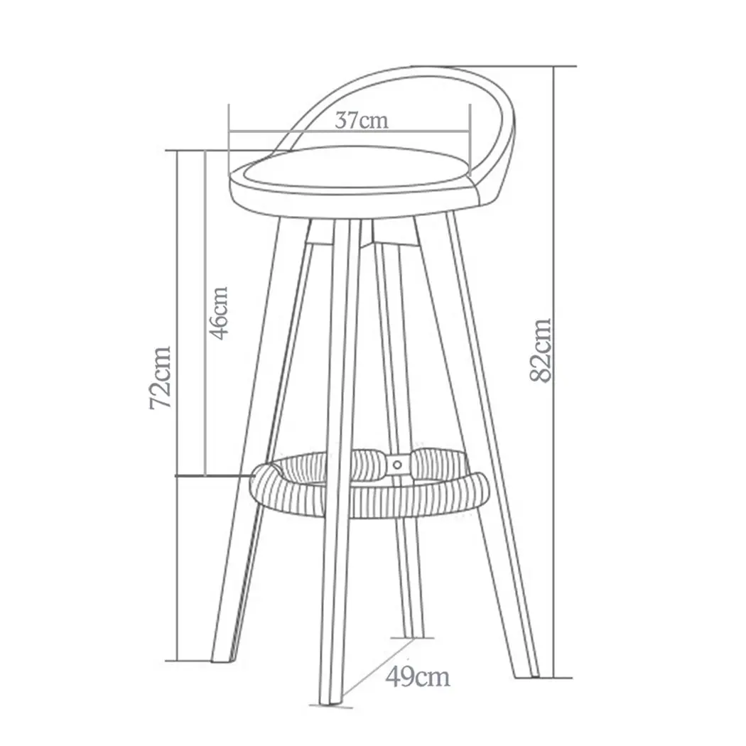 2x Levede Bar Stools Chairs Swivel Barstools Kitchen Wooden PU Leather Stool