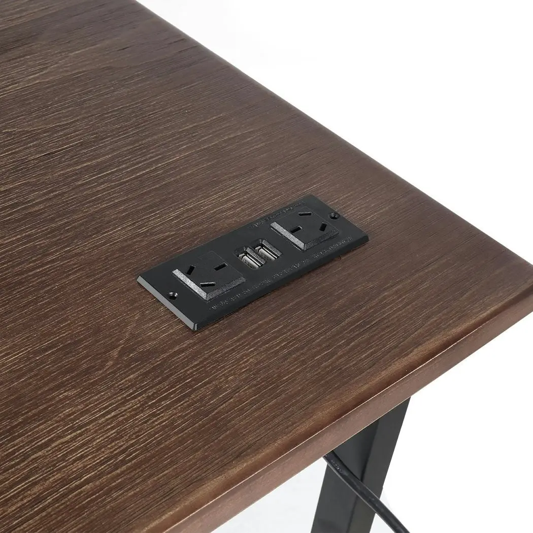 Levede High Bar Table Office Desk USB Charge Vintage Industrial Dining 110x60CM