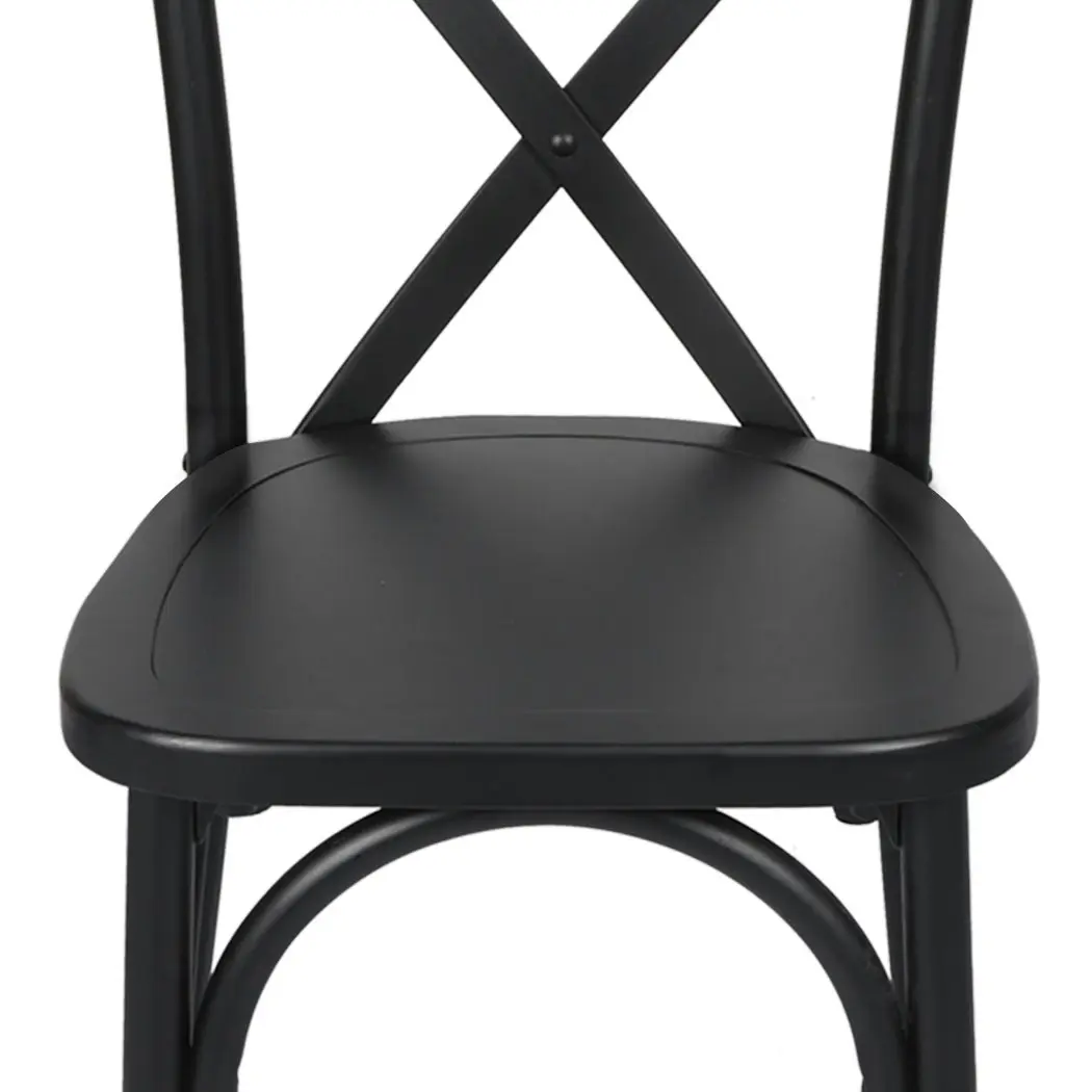 Levede 2x Dining Chairs Cross Back Kitchen Chair Natural Wood Lounge Seat Black