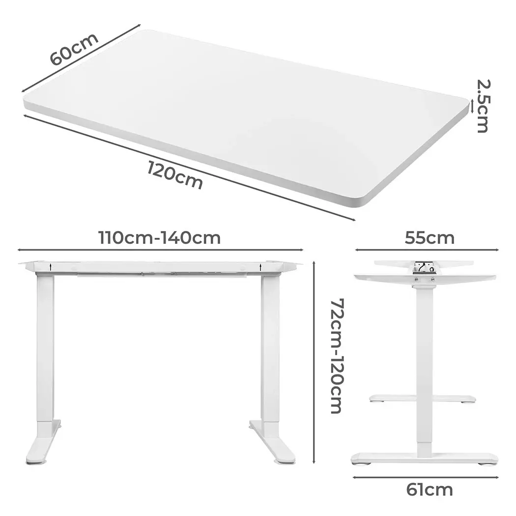 Levede Motorised Standing Desk Adjustable Electric Sit Stand Cable Management