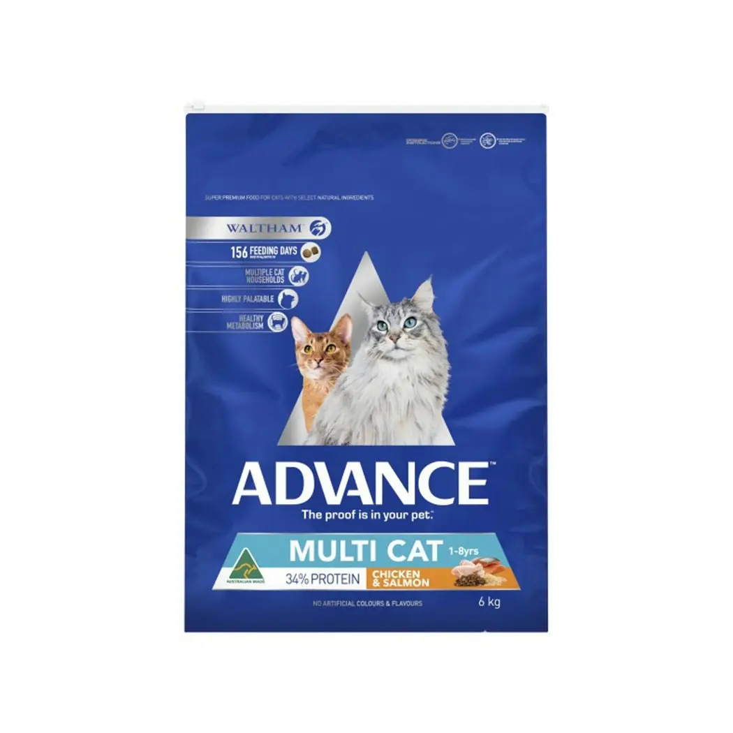 ADVANCE Cat Adult Multi-Cat All Ages Chicken and Salmon with Rice 6kg