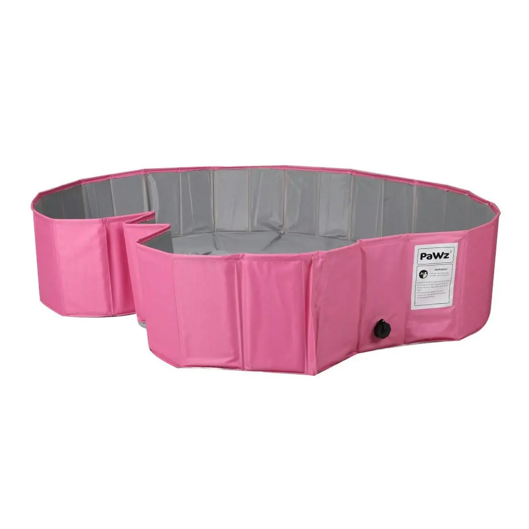 Portable Pet Swimming Pool Kids Dog Cat Washing Bathtub Outdoor Bathing Pink L