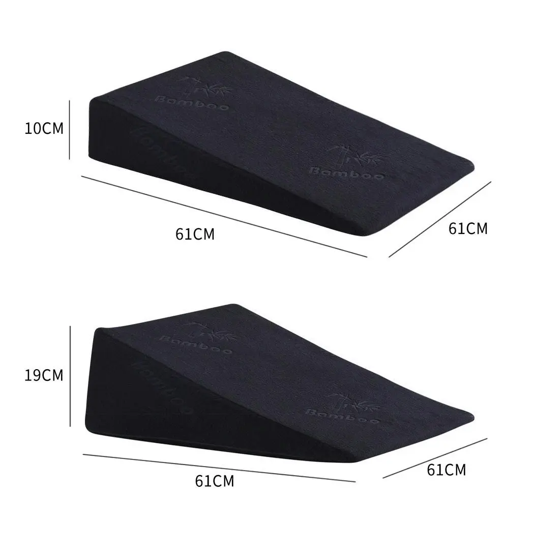 Cool Gel Memory Foam Bed Wedge Pillow Cushion Neck Back Support Sleep with Cover