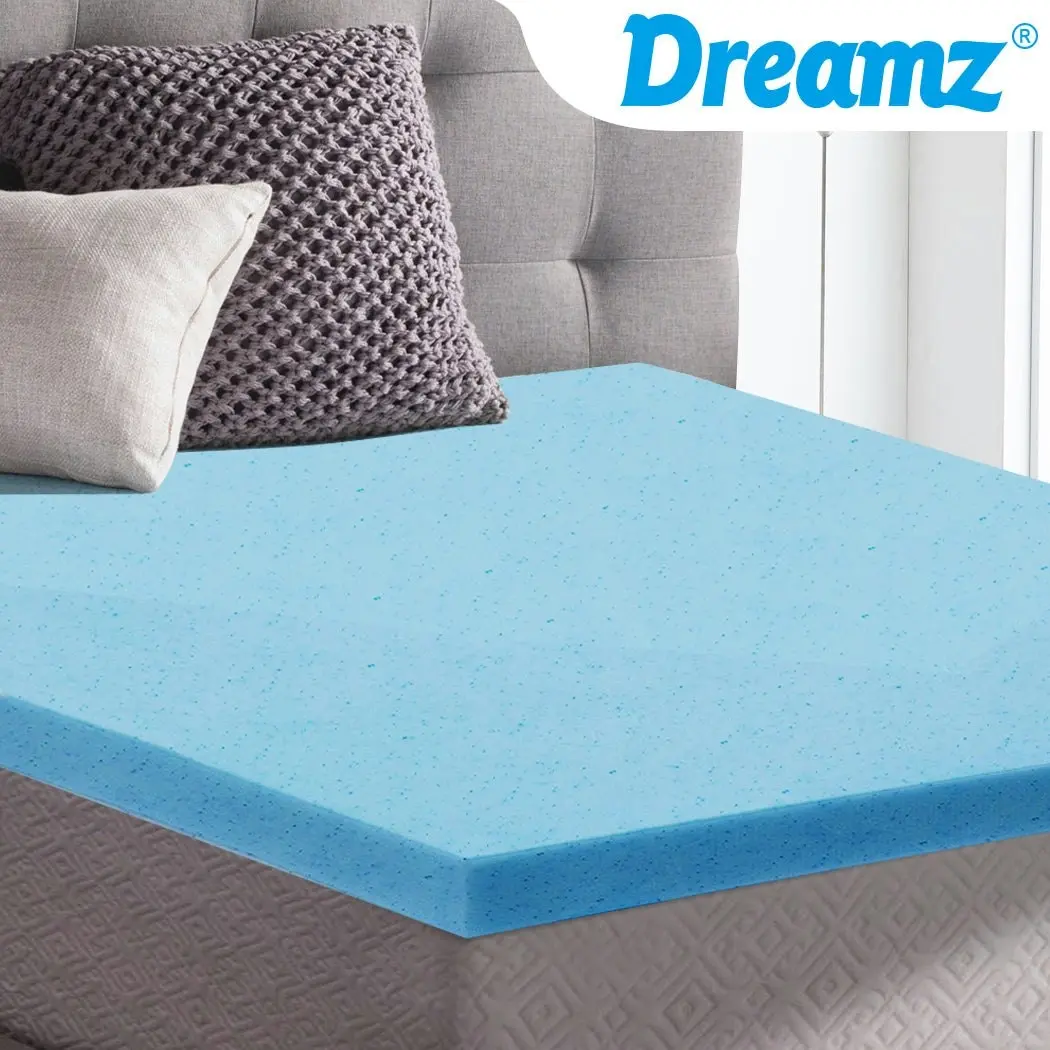 Dreamz 8cm Thickness Cool Gel Memory Foam Mattress Topper Bamboo Fabric King