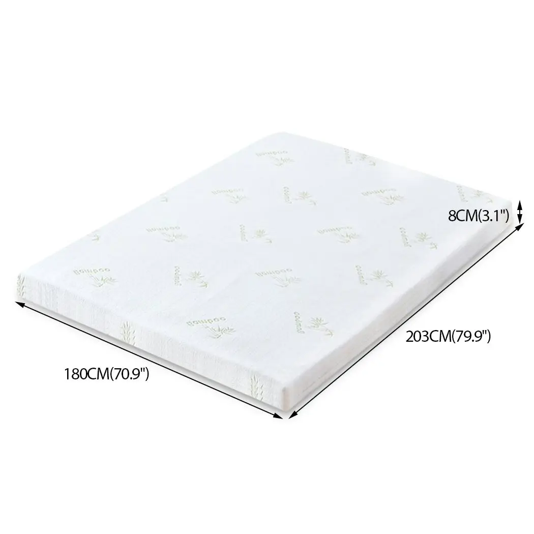 Dreamz 8cm Thickness Cool Gel Memory Foam Mattress Topper Bamboo Fabric King