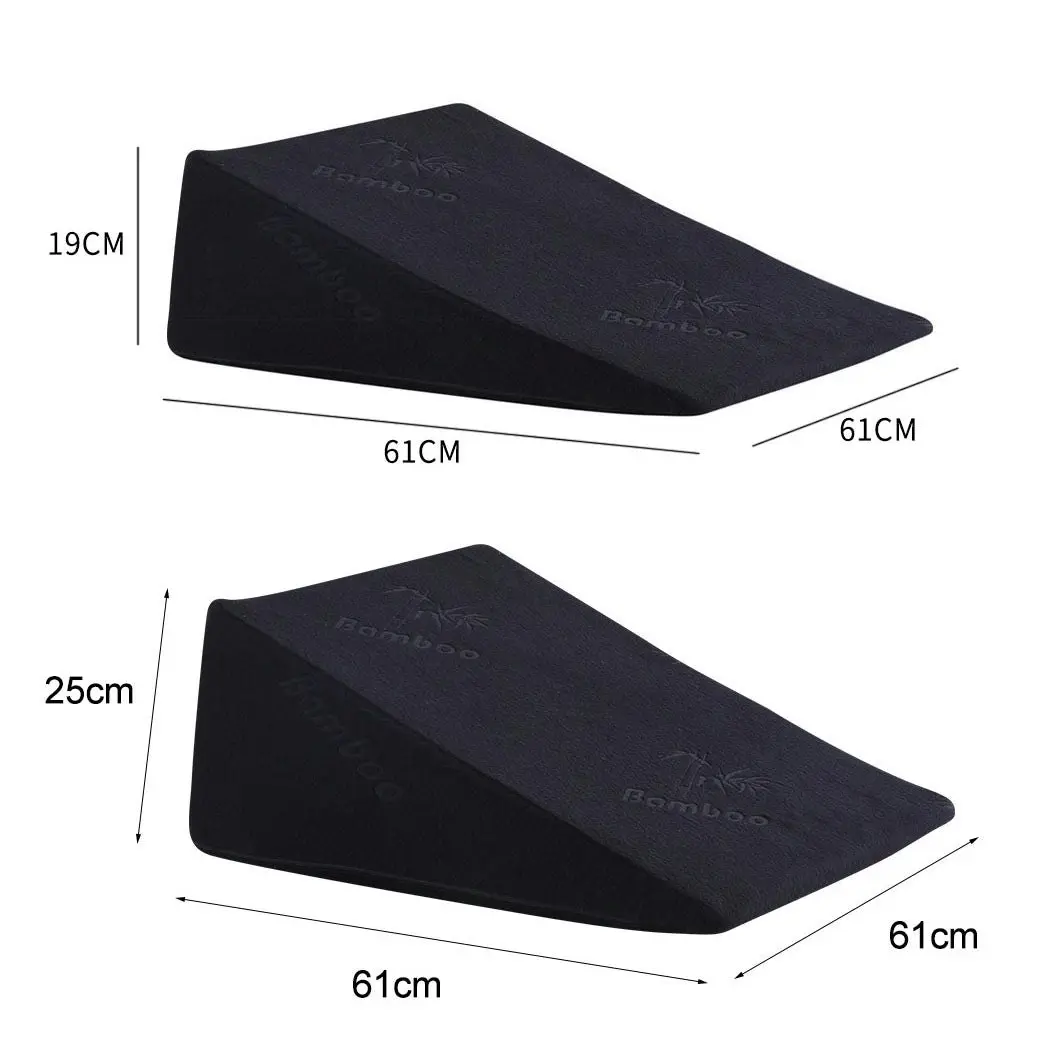 Cool Gel Memory Foam Bed Wedge Pillow Cushion Neck Back Support Sleep with Cover