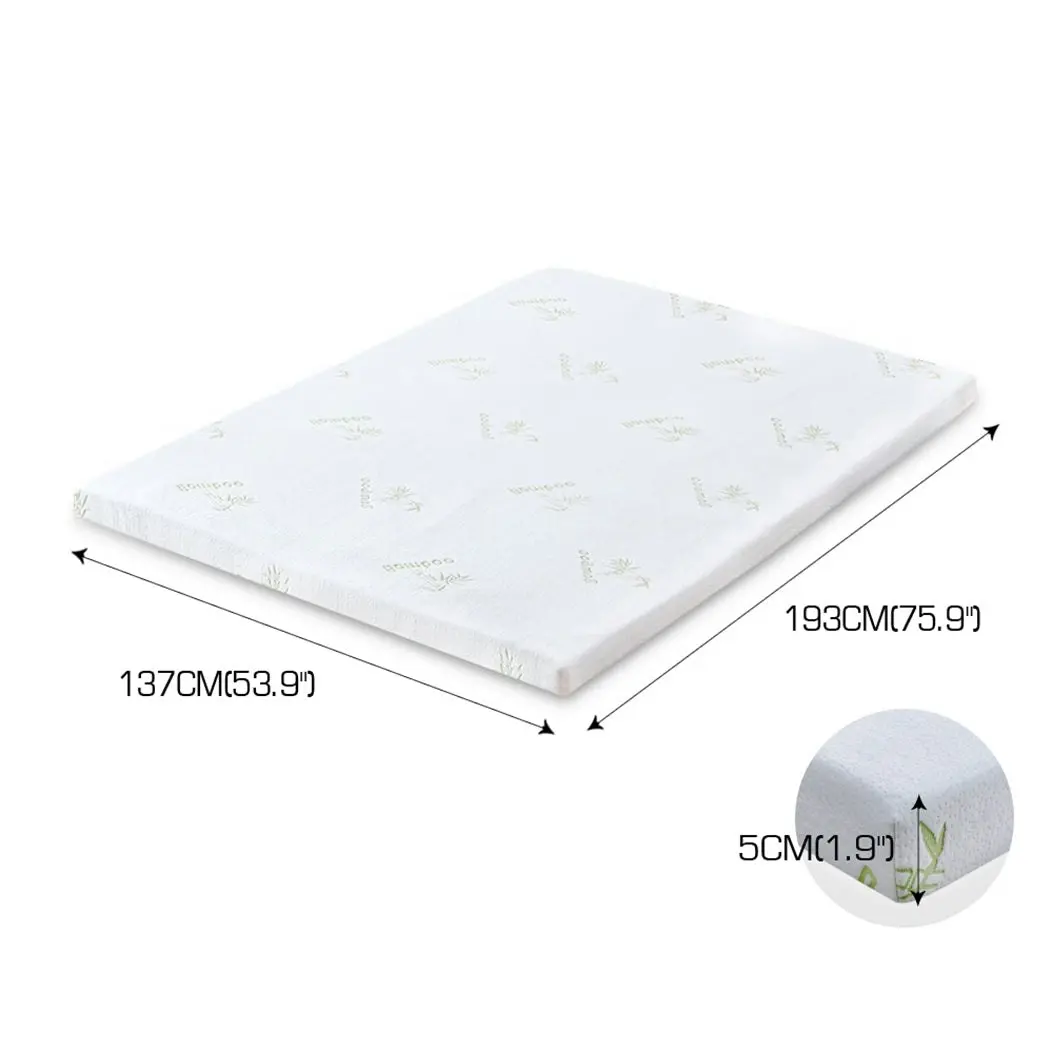 Dreamz 8cm Thickness Cool Gel Memory Foam Mattress Topper Bamboo Fabric Double