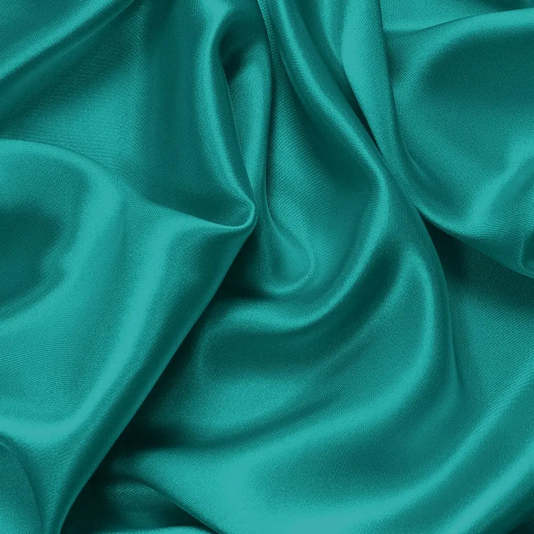 Dreamz Silk Satin Quilt Duvet Cover Set in Single Size in Teal Colour