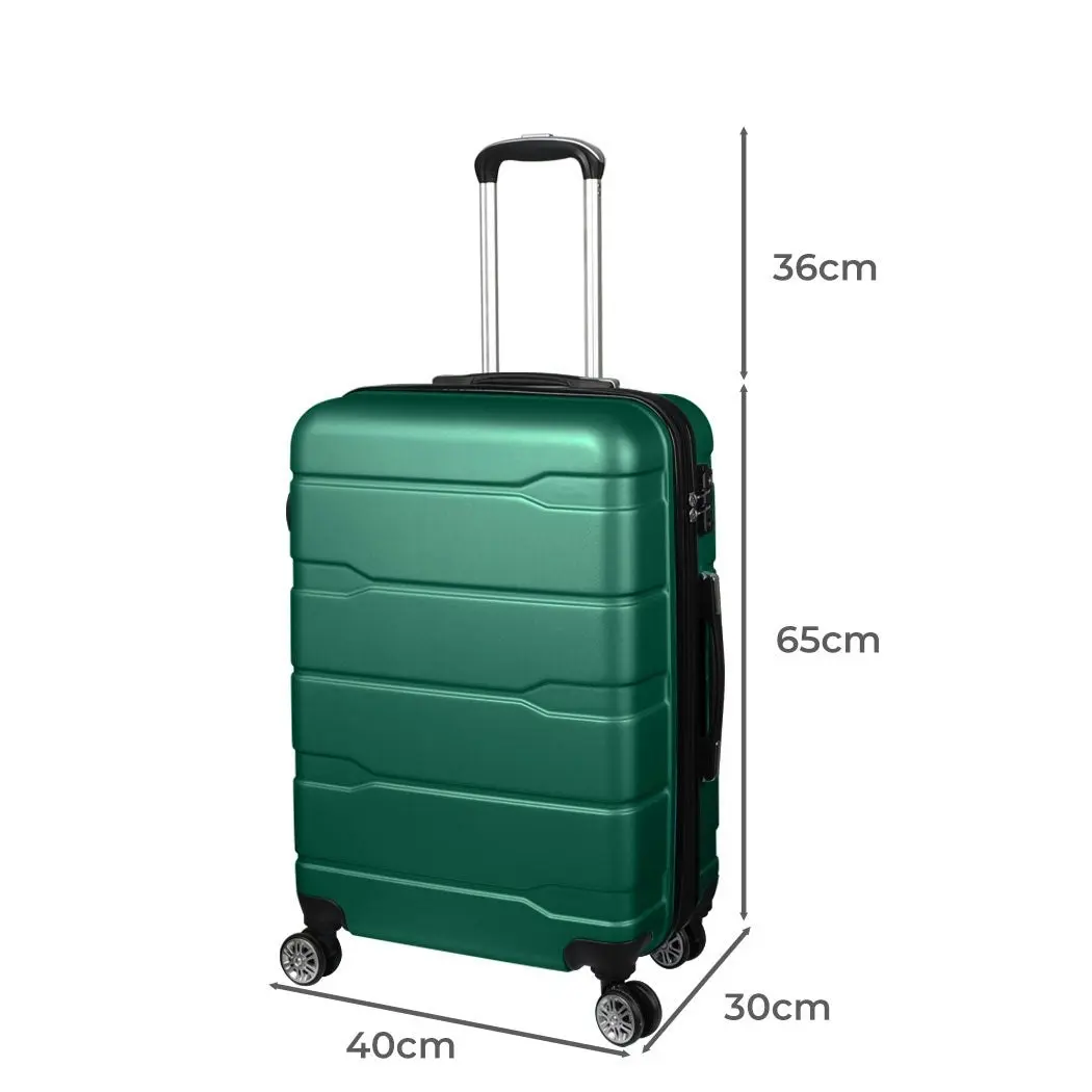 Slimbridge 24" Inch Expandable Luggage Travel Suitcase Case Hard Shell TSA Green