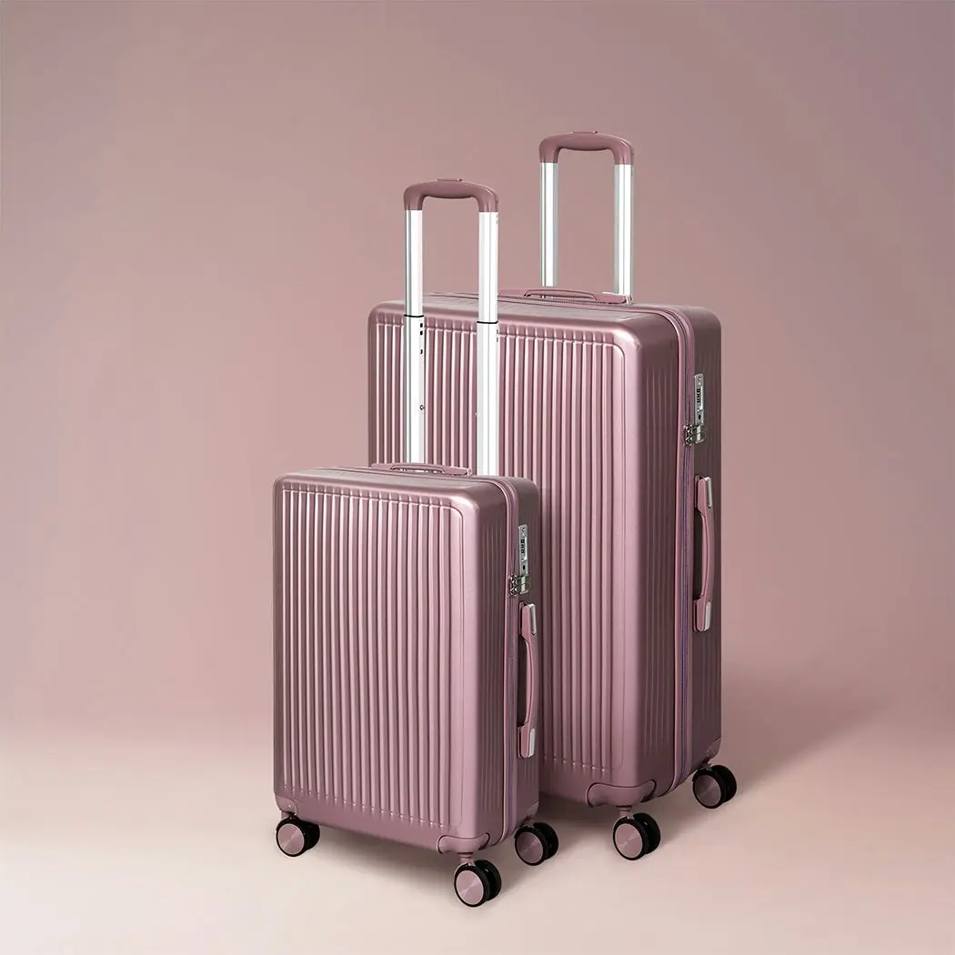 Slimbridge Luggage Suitcase Trolley Set Travel Lightweight 2pc 20"+28" Rose Gold