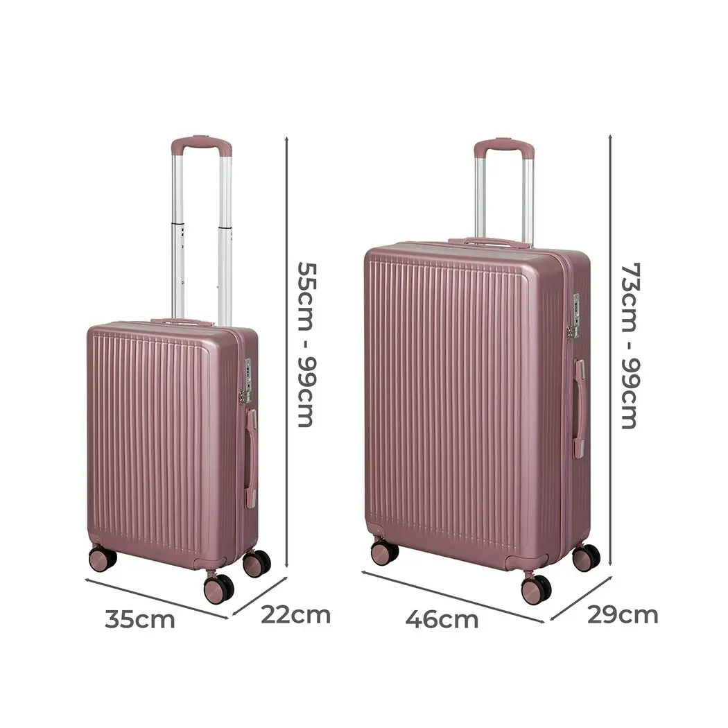 Slimbridge Luggage Suitcase Trolley Set Travel Lightweight 2pc 20"+28" Rose Gold