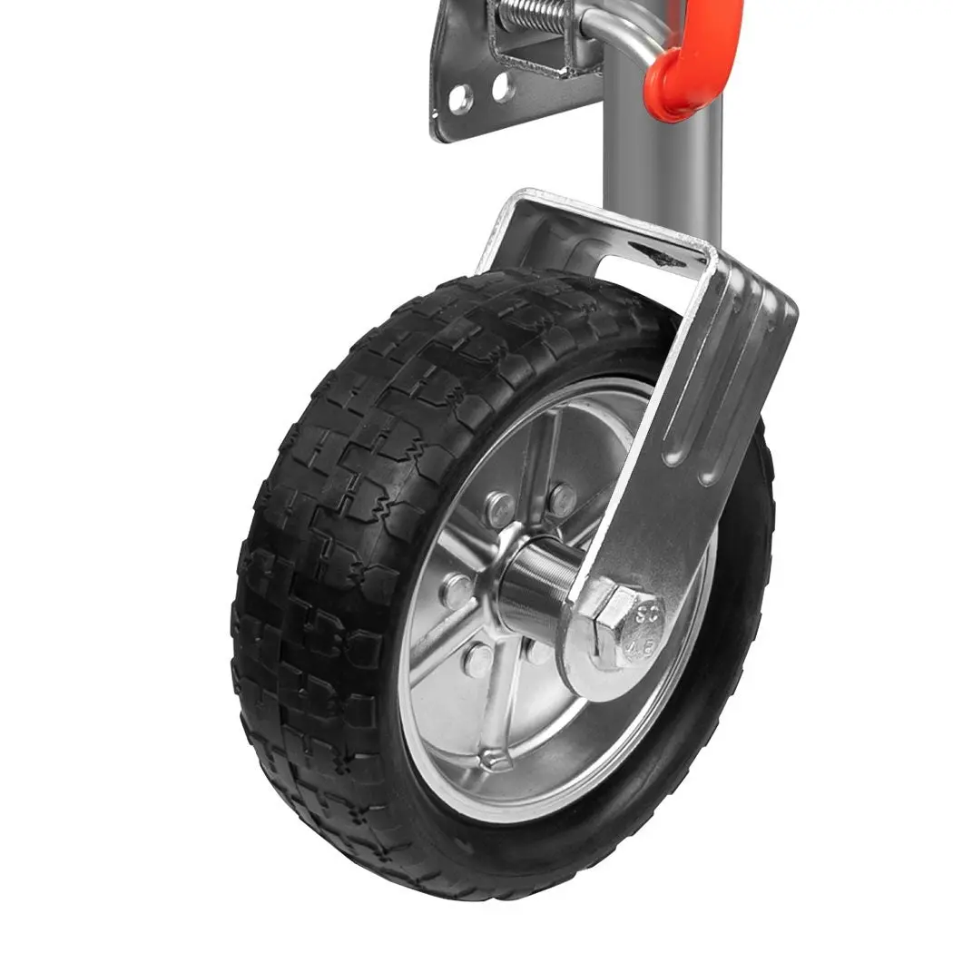 Jockey Wheel 10 inch Swing Up 1000KG Rubber Wheels Bolt On Trailer Caravan Boat