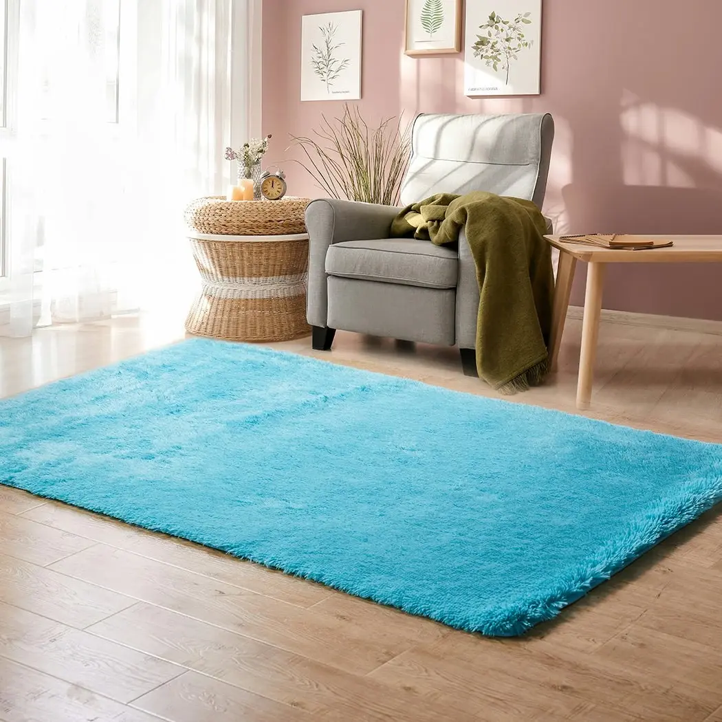 Marlow Floor Mat Rugs Shaggy Rug Area Carpet Large Soft Mats 300x200cm Blue