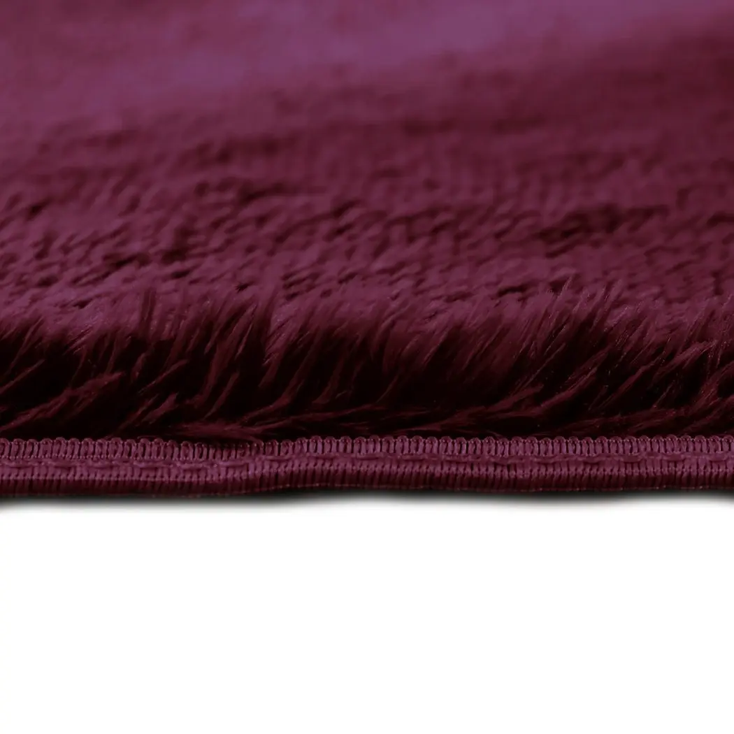 Marlow Floor Mat Rugs Shaggy Rug Area Carpet Large Soft Mats 300x200cm Burgundy