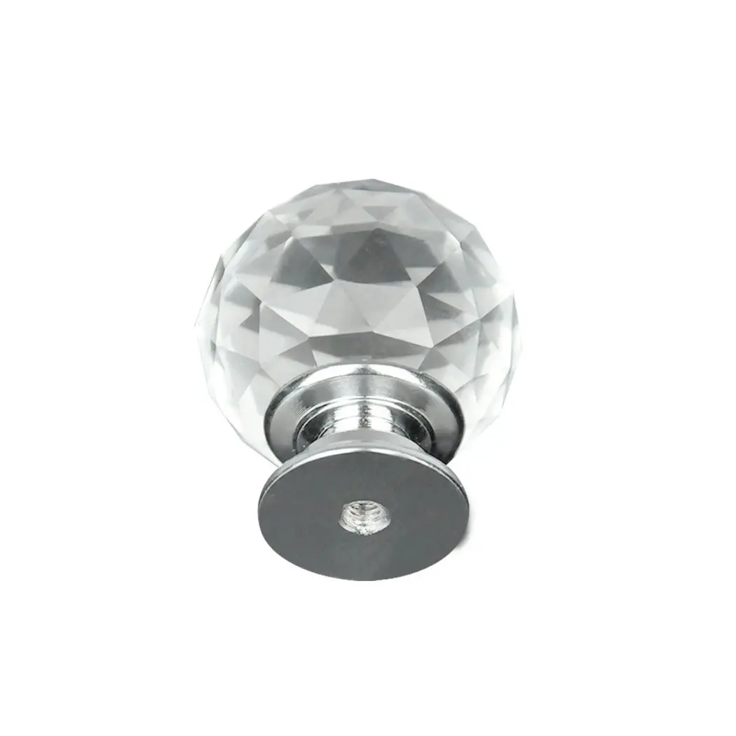 Traderight Group  30mm 10Pack Clear Crystal Glass Door Pull Knobs Knob Drawer Handle Cabinet +Screw