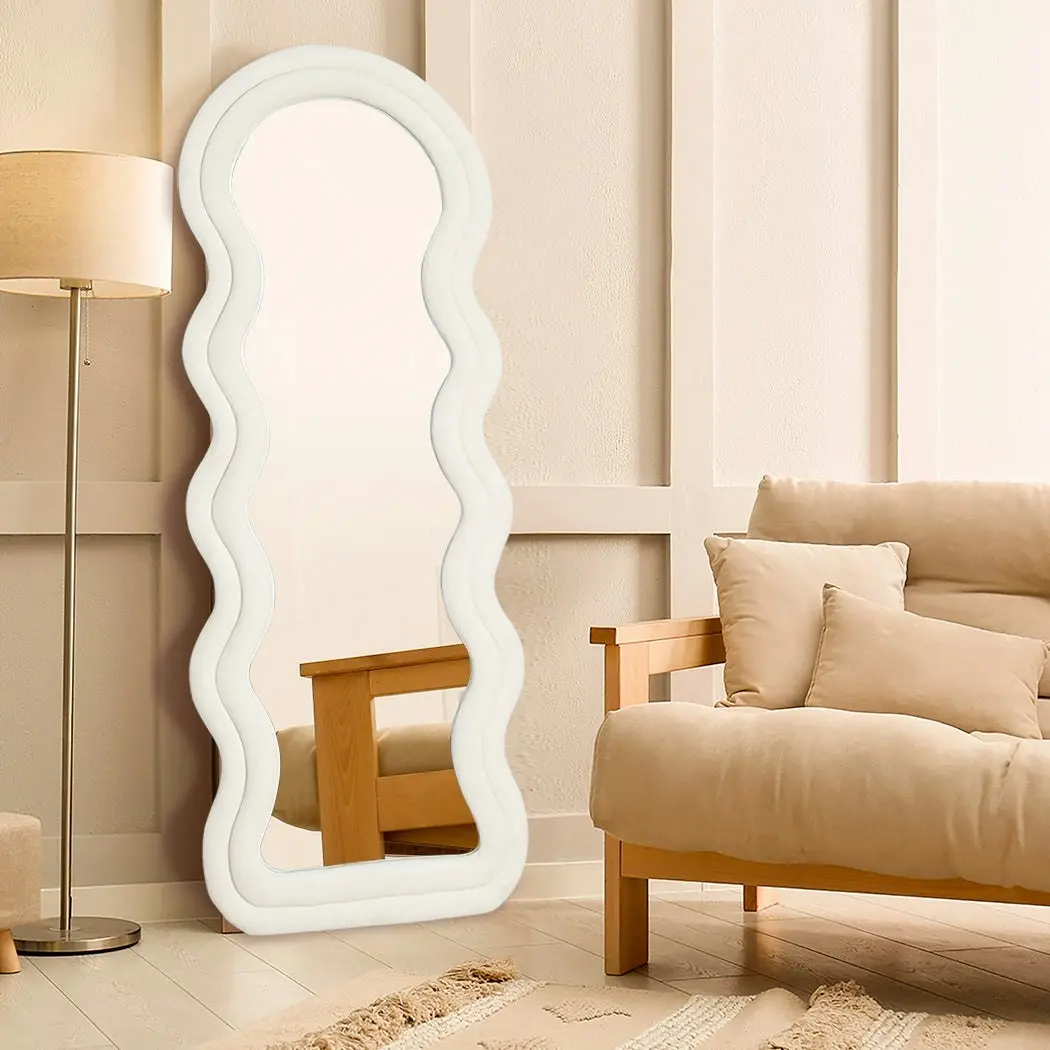 Yezi Full Length Mirror 1.6m Floor Standing Flannel Wavy Framed Dressing Makeup