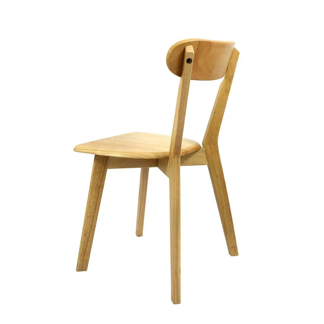 Levede 2x Dining Chairs Wooden Kitchen Chair Natural Lounge Cafe Restaurant