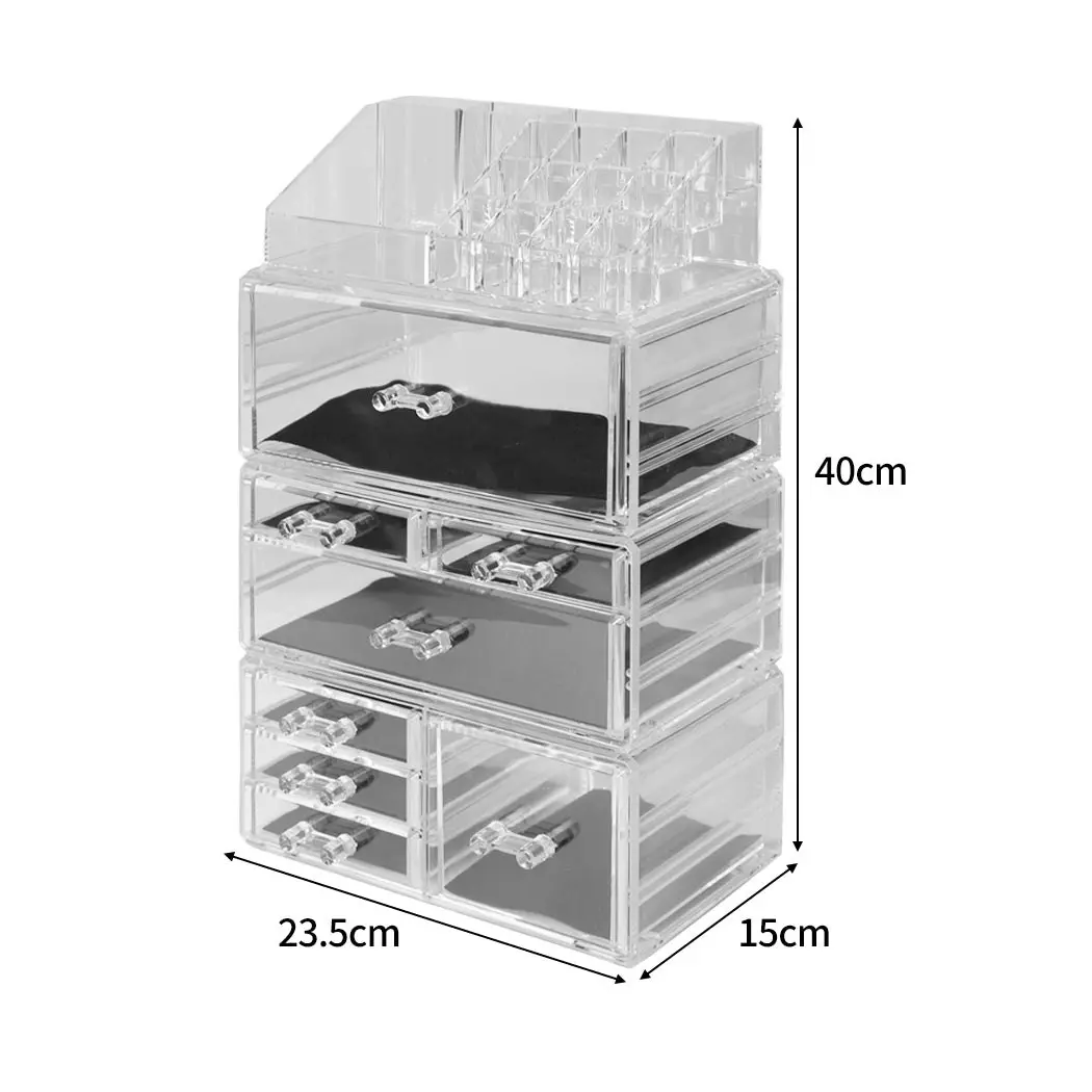 Traderight Group  Cosmetic 8 Drawer Makeup Organizer Storage Jewellery Holder Box Acrylic Display