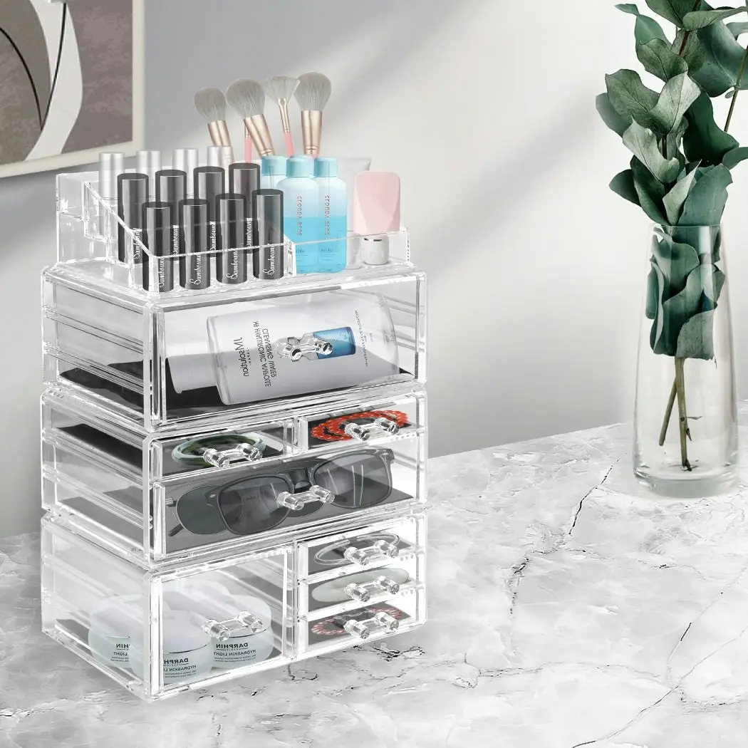 Traderight Group  Cosmetic 8 Drawer Makeup Organizer Storage Jewellery Holder Box Acrylic Display