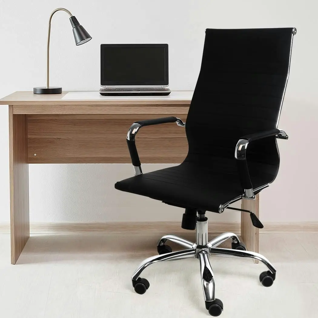 Leved Office Chair Gaming Chair Home Work Study PU Mat Seat High-Back Computer