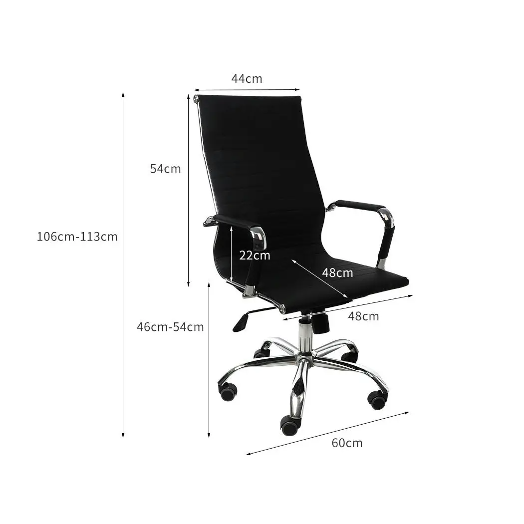 Leved Office Chair Gaming Chair Home Work Study PU Mat Seat High-Back Computer