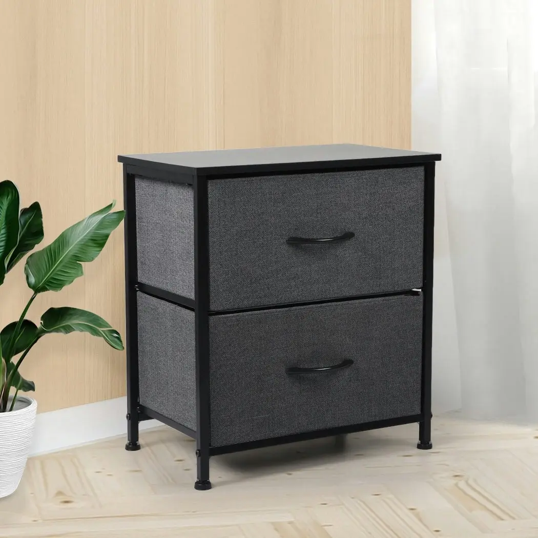 Levede Storage Cabinet Tower Bedside Table Chest of 2 Drawers Dresser Tallboy