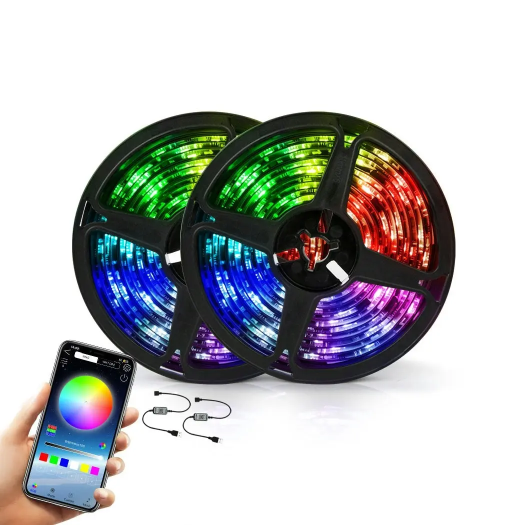 USB LED Strip Lights 10M RGB 5050 Wifi Bluetooth APP Control Music Sync 600LEDS