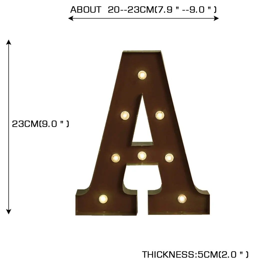 Traderight Group  LED Metal Letter Lights Free Standing Hanging Marquee Event Party D?cor Letter A