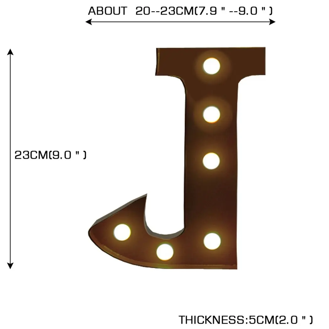 Traderight Group  LED Metal Letter Lights Free Standing Hanging Marquee Event Party D?cor Letter J