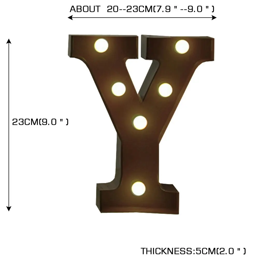 Traderight Group  LED Metal Letter Lights Free Standing Hanging Marquee Event Party D?cor Letter Y