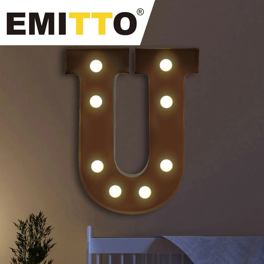 Traderight Group  LED Metal Letter Lights Free Standing Hanging Marquee Event Party D?cor Letter U