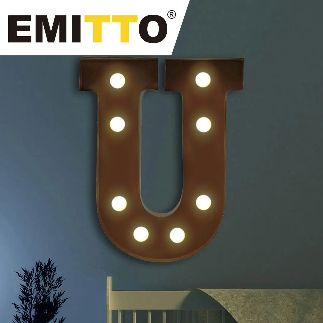 Traderight Group  LED Metal Letter Lights Free Standing Hanging Marquee Event Party D?cor Letter U