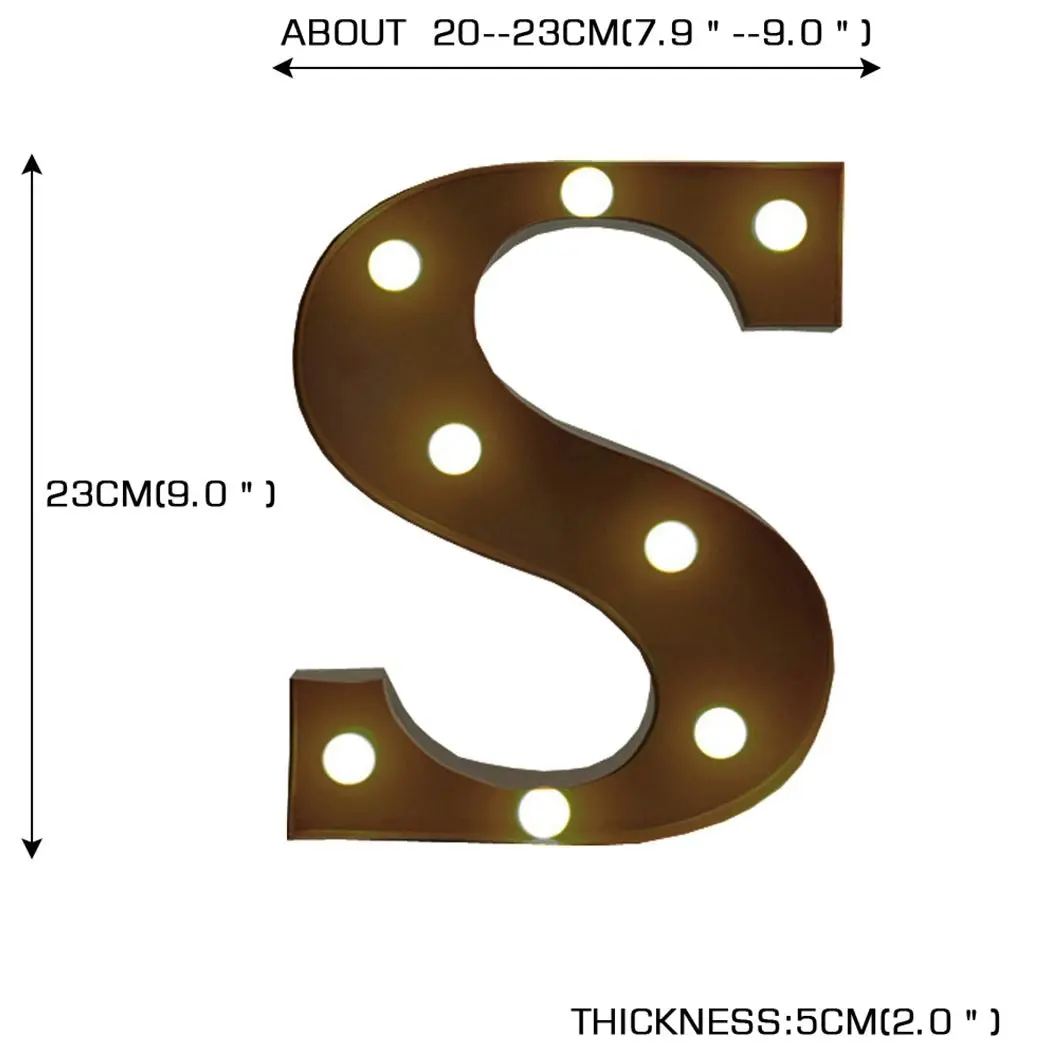 Traderight Group  LED Metal Letter Lights Free Standing Hanging Marquee Event Party D?cor Letter S