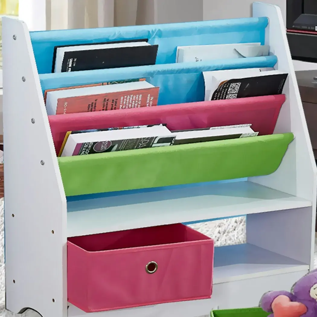 Levede Kids Bookshelf Bookcase Wooden Magazine Rack Toy Box Organiser Storage