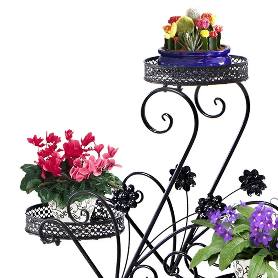 Levede Plant Stand Outdoor Indoor Metal Flower Pots Rack Corner Planter Shelf