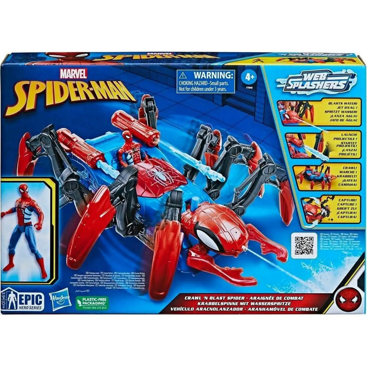 Marvel - Spider-man Crawl 'n Blast Spider With Action Figure 2-in-1 Blast Feature Toy Cars