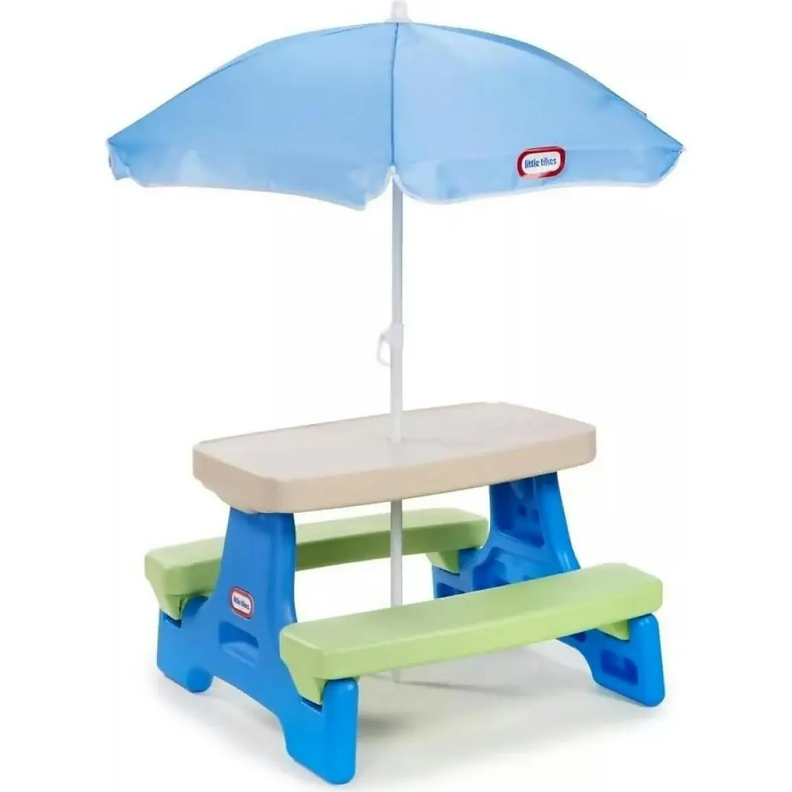 Little Tikes - Junior Picnic Activity Table For Children With Umbrella - Seats Up To 4 For Ages 18 Months To 5 Years