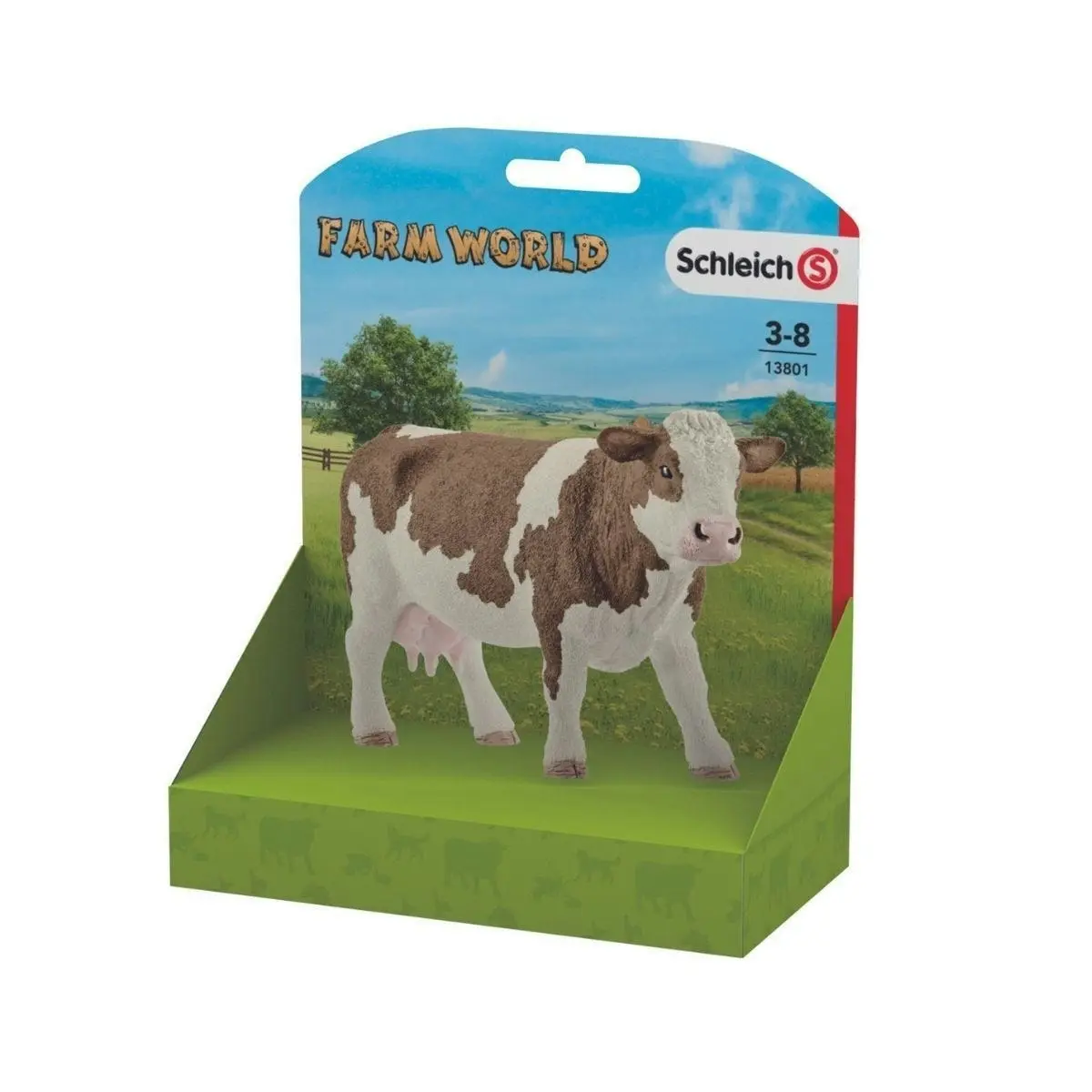 Schleich - Simmental Cow  Farm World Animal Figurine