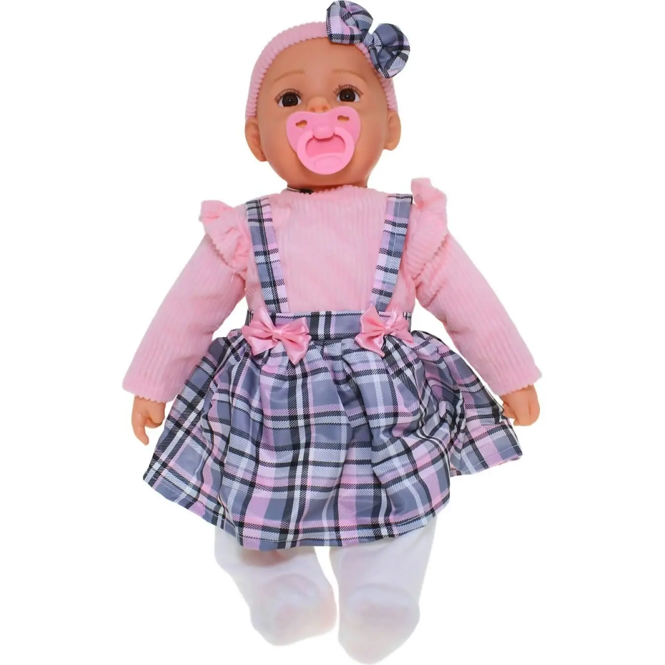 Cotton Candy - Baby Doll Harper With Dummy - Pink Tartan Outfit