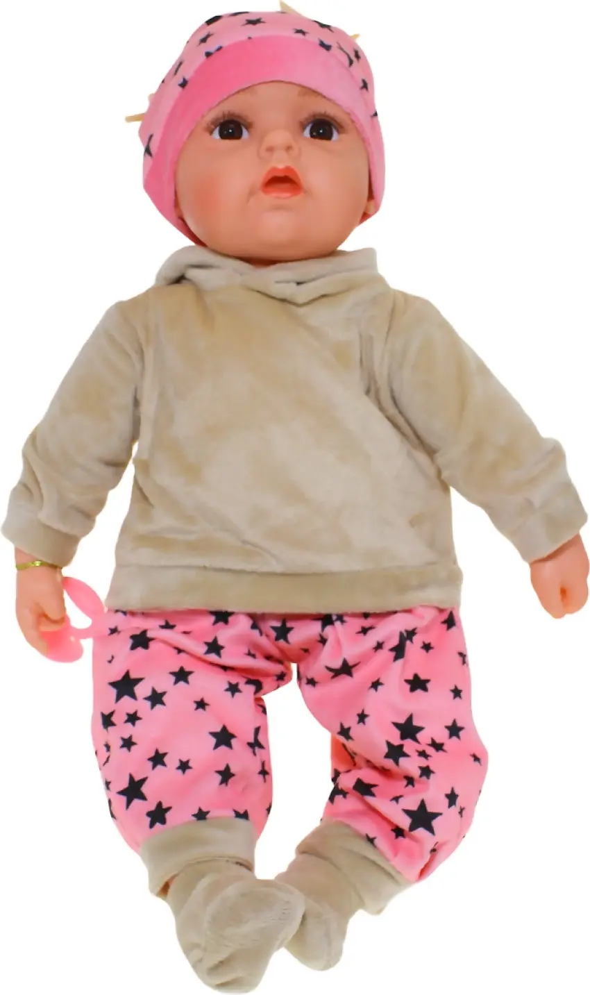 Cotton Candy - Baby Doll Amelia With Dummy - Pink Outfit With Stars