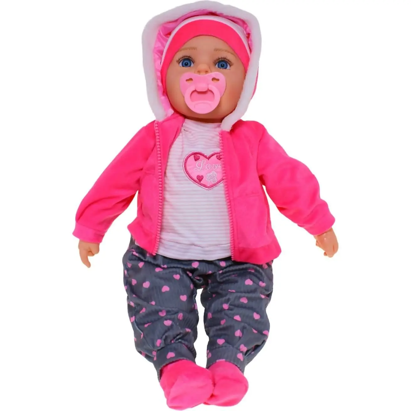 Cotton Candy - Baby Doll Zoe With Dummy - Pink Jacket