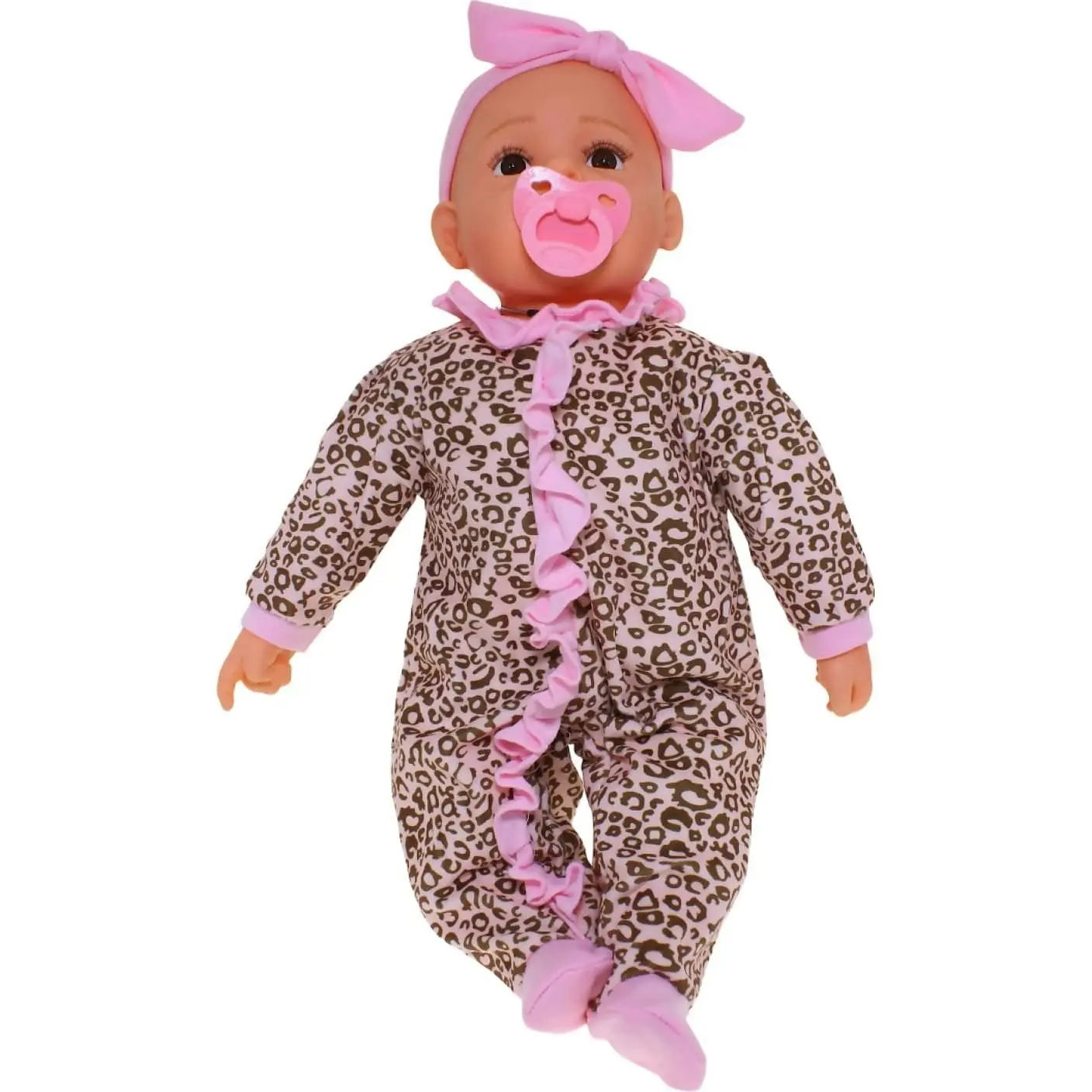 Cotton Candy - Baby Doll Cara With Dummy - Leopard Print Jumpsuit