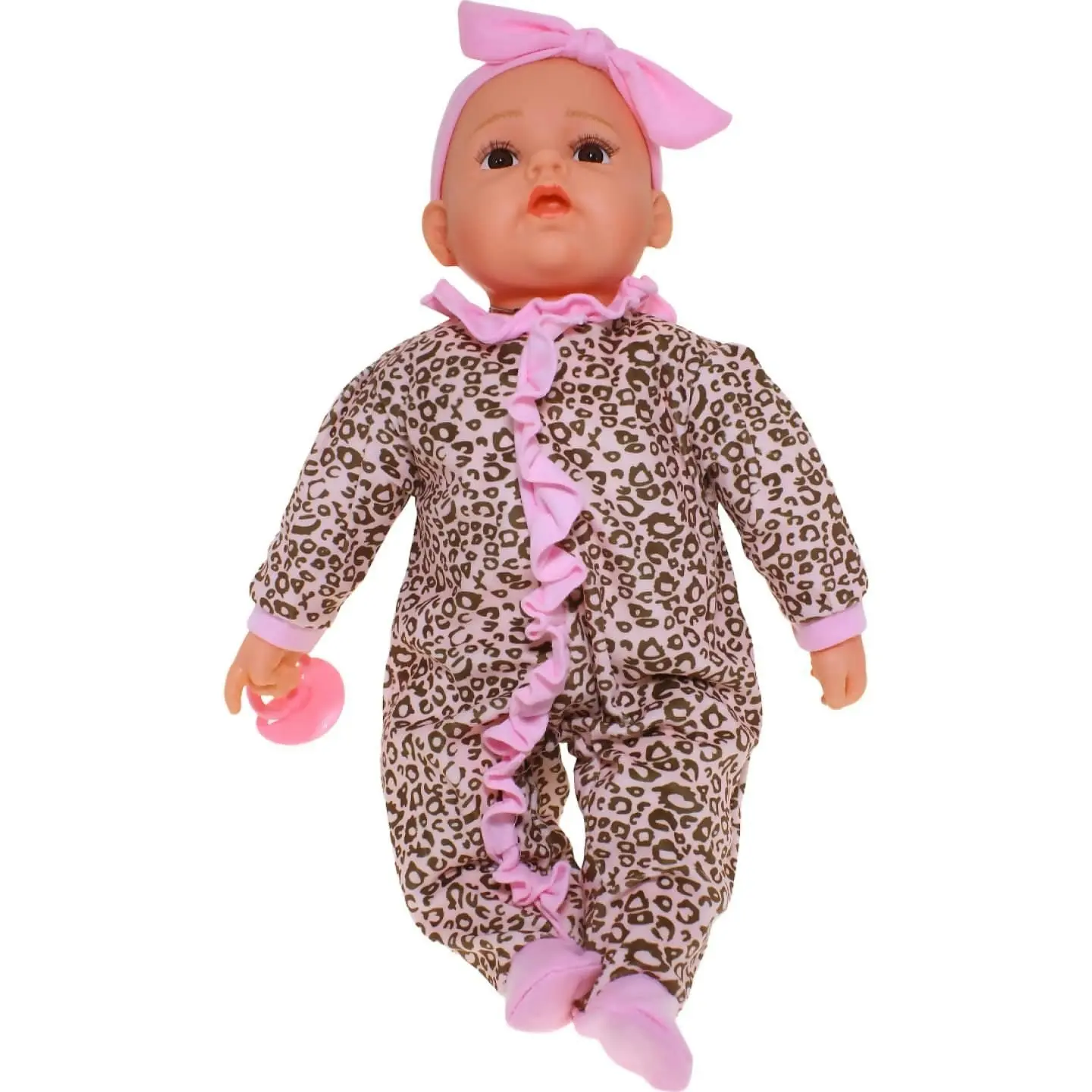 Cotton Candy - Baby Doll Cara With Dummy - Leopard Print Jumpsuit