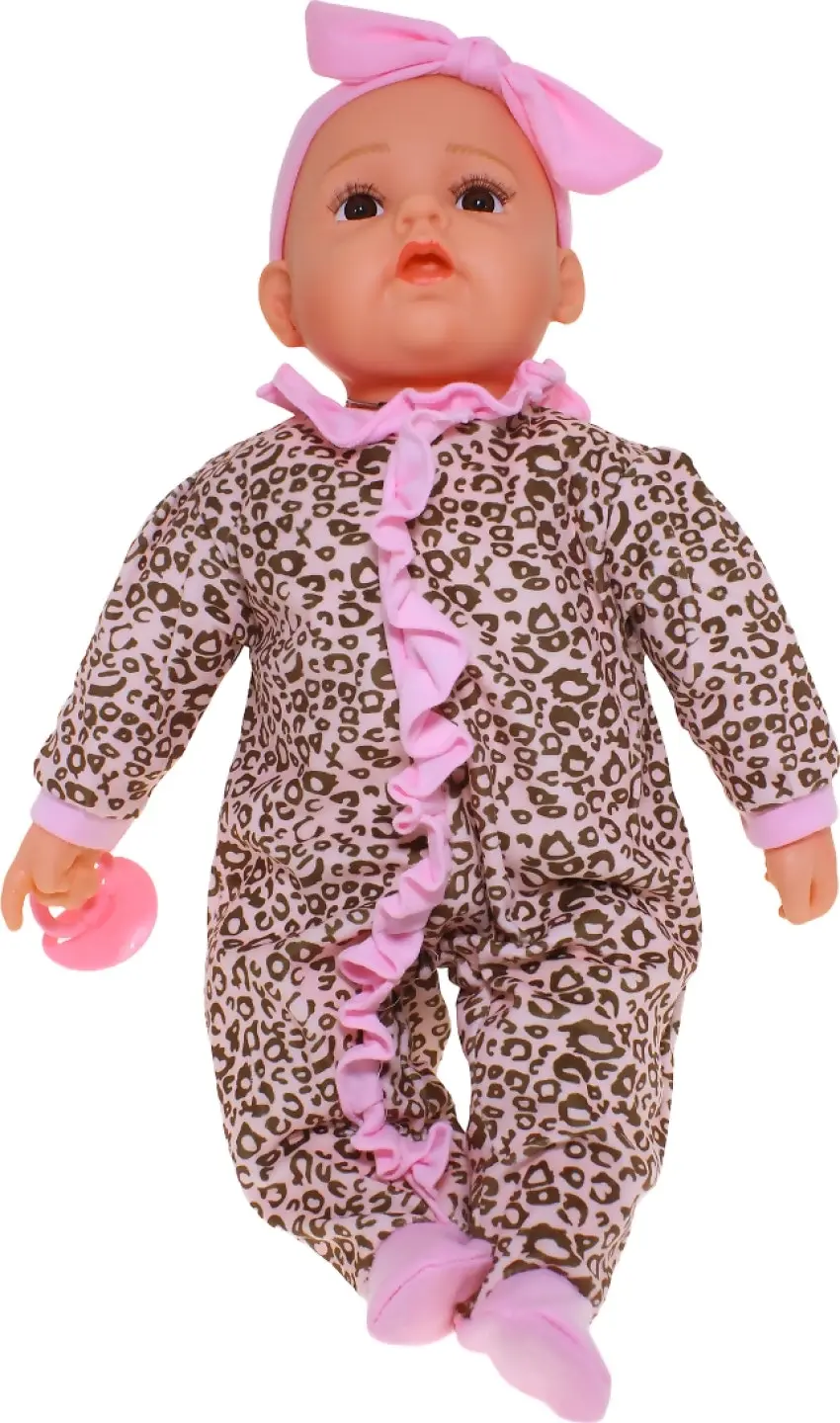 Cotton Candy - Baby Doll Cara With Dummy - Leopard Print Jumpsuit