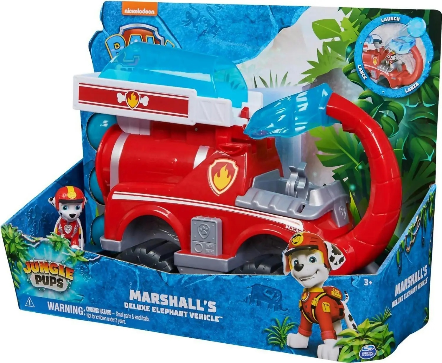 Paw Patrol - Jungle Pups Marshall Elephant Firetruck With Projectile Launcher - Spin Master