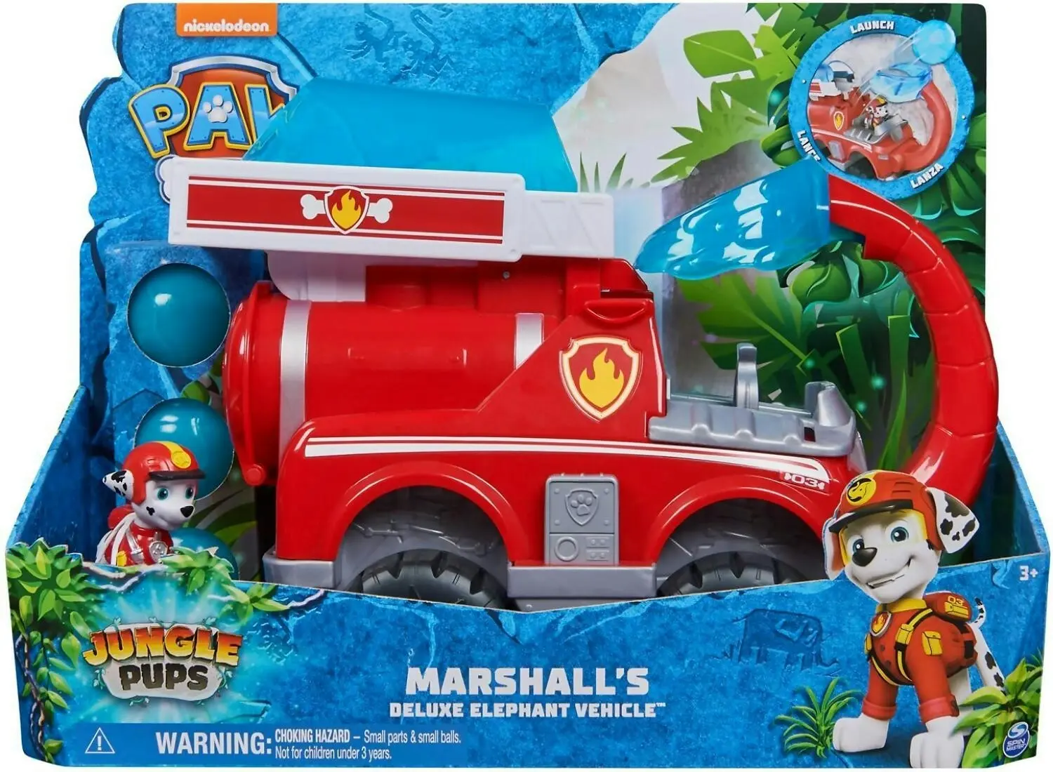 Paw Patrol - Jungle Pups Marshall Elephant Firetruck With Projectile Launcher - Spin Master