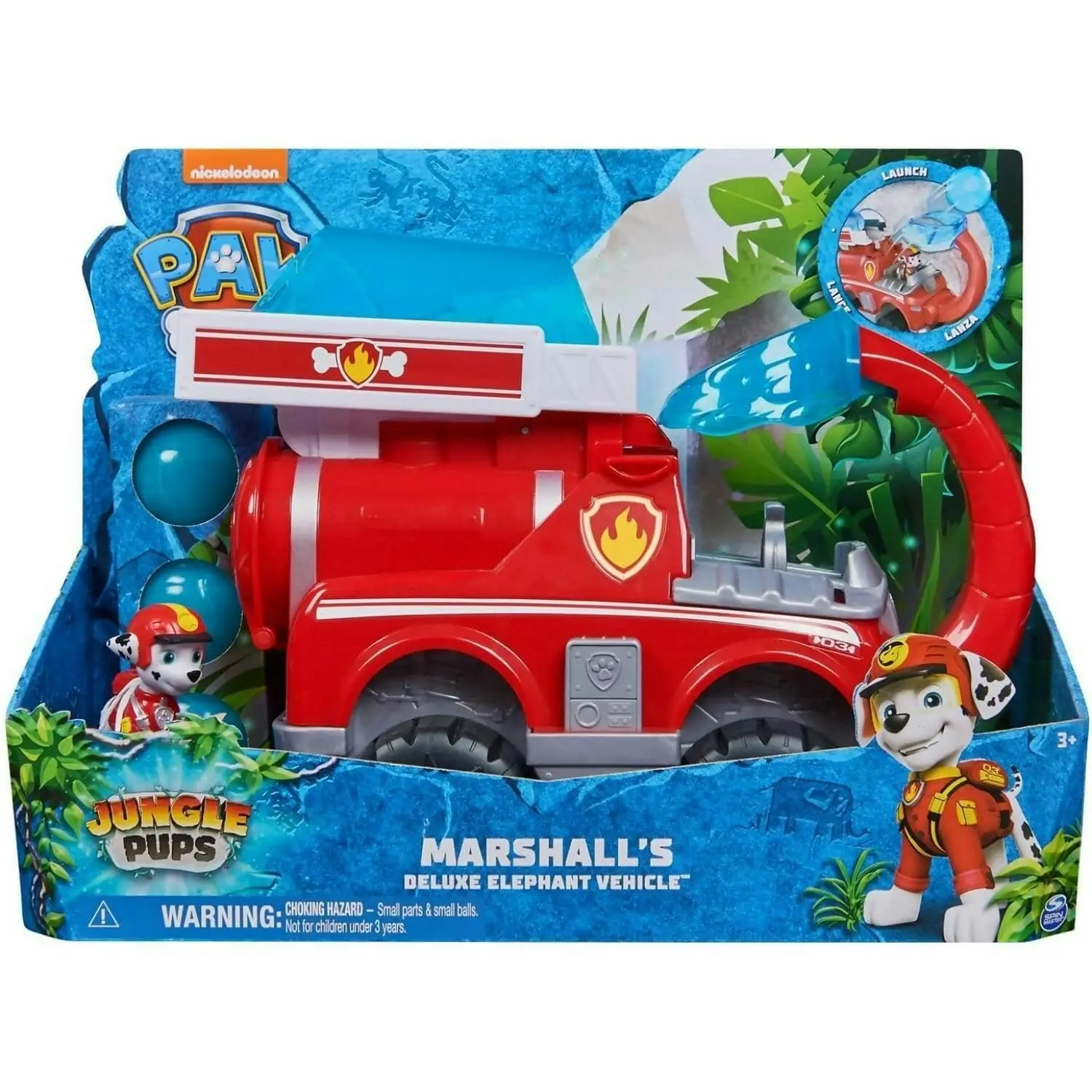 Paw Patrol - Jungle Pups Marshall Elephant Firetruck With Projectile Launcher - Spin Master