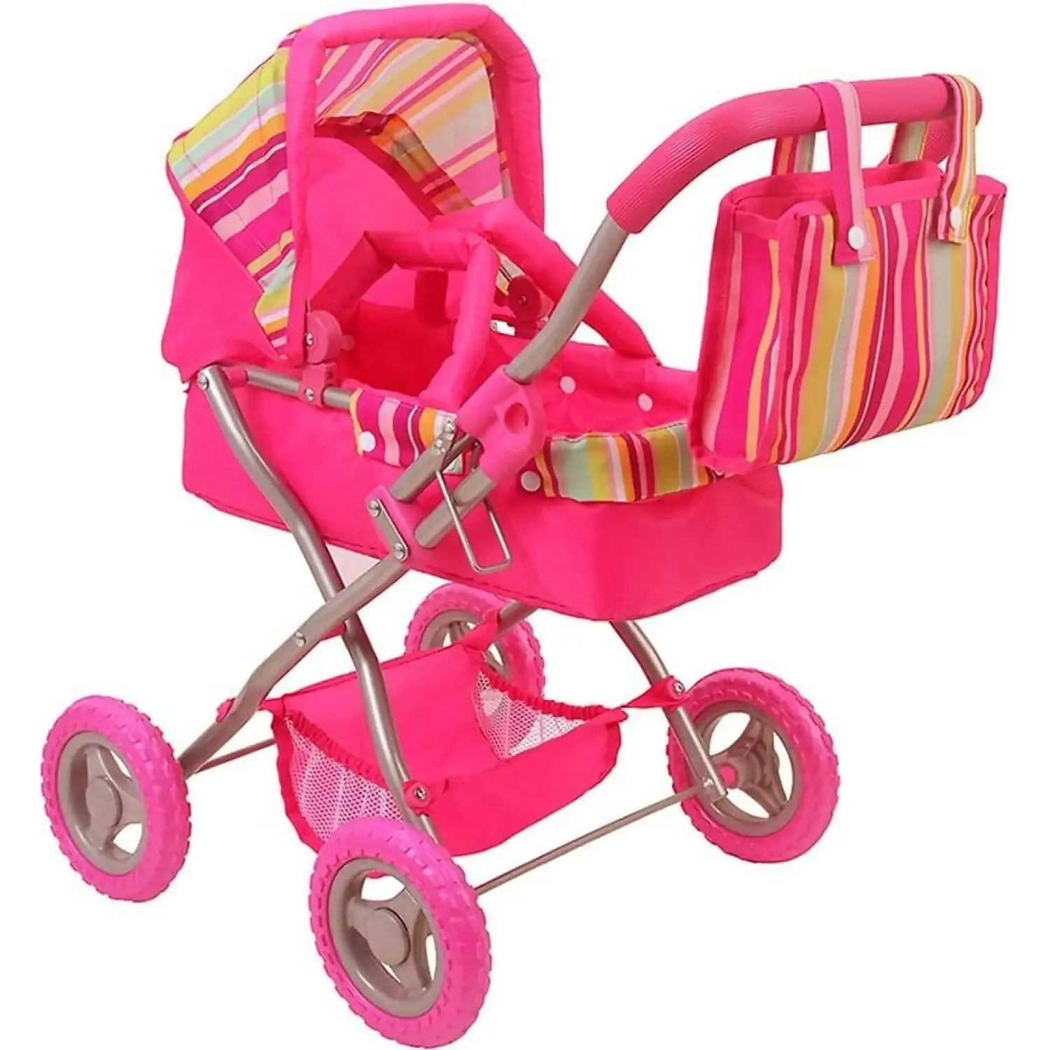 Cuby - Doll Jogging Stroller Baby Toy Stroller Doll Pram Lightweight With Removable Carrycot And Diaper Bag